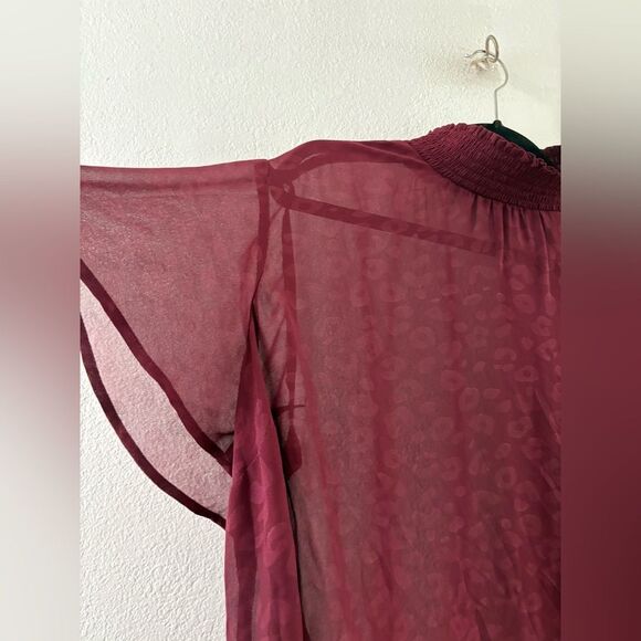 Torrid  Abbey Chiffon Red short ruffle sleeves Top Plus Size 2X - Picture 2 of 5